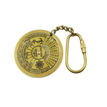Brass Keyring With 40 Yrs. Calender, 2 of 4