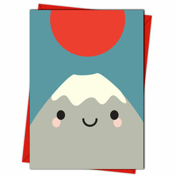 Mt Fuji San Kawaii Greetings Card, 4 of 4