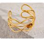 Cannes D'or Gold Ombré Tiger Natural Stone Curve Gift Bangle, thumbnail 4 of 4