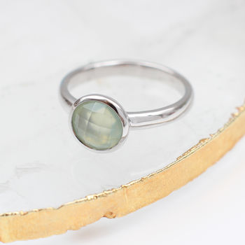 Sterling Silver And Semi Precious Chalcedony Ring, 3 of 6