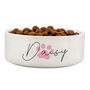 Personalised Pink Paw Print Pet Bowl, thumbnail 4 of 4