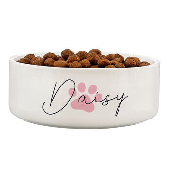 Personalised Pink Paw Print Pet Bowl, 4 of 4