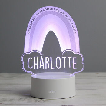 Personalised Rainbow LED Colour Changing Night Light, 4 of 8
