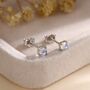 Sterling Silver Mermaid Crystal Tiny Stud Earrings, thumbnail 1 of 12