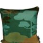 Retro Tree Velvet Cushion Kingfisher, thumbnail 6 of 7