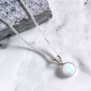Kathia Sterling Silver Opal Necklace, 3 of 8
