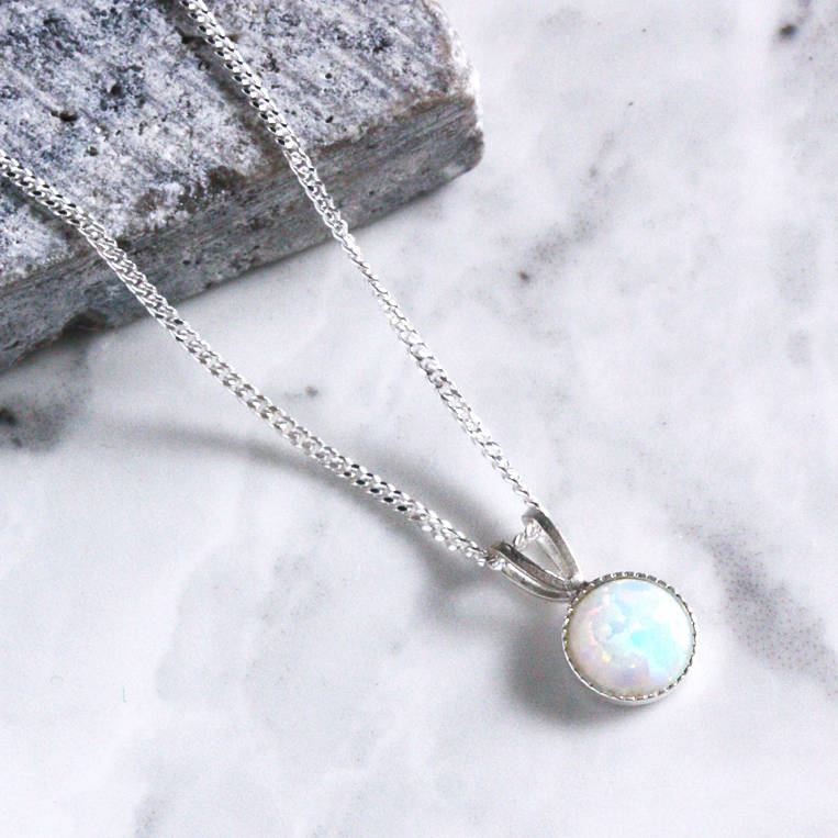 kathia sterling silver opal necklace by aluna mae | notonthehighstreet.com