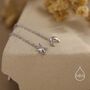 Sterling Silver Extra Tiny Cz Starburst And Moon Threader Earrings, thumbnail 7 of 12