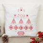 Cross Stitch Christmas Joy Cushion Cover, thumbnail 1 of 6