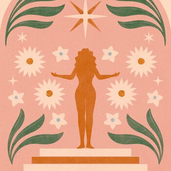 Manifest And Shine, Floral Mindful Bohemian Art Print, 3 of 3