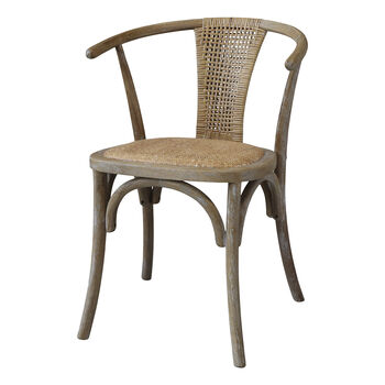 Vintage Wood And Rattan Dining Chair, 2 of 5