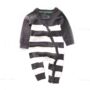 Charcoal Knitted Striped Zip Up Onesie, thumbnail 2 of 2