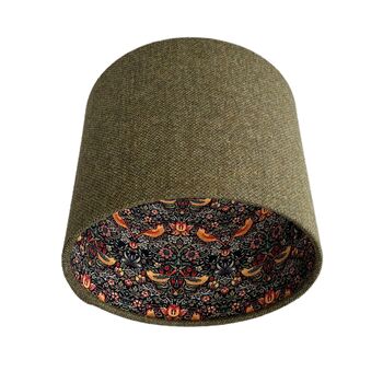 William Morris Strawberry Thief Green Tweed Lampshades, 5 of 12
