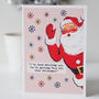 Rude Santa Retro Christmas Card, thumbnail 1 of 4