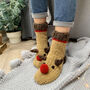 Hand Knitted Reindeer Wool Sofa Socks, thumbnail 1 of 3
