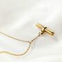 Texture Patterned T Bar 18 K Gold Y Drop Necklace, thumbnail 1 of 6