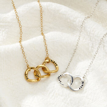 Personalised Curved Interlinking Hoops Necklace, 2 of 12