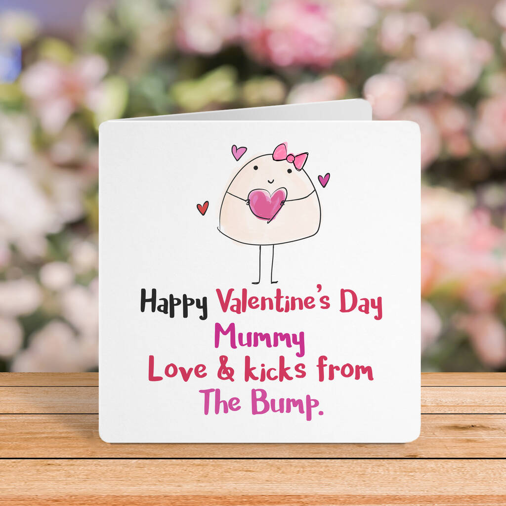 Happy Valentines Day Mummy From The Bump Card By Parsy Card Co