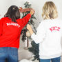 Naughty Or Nice Unisex Christmas Jumper Set Sweatshirts, thumbnail 2 of 6