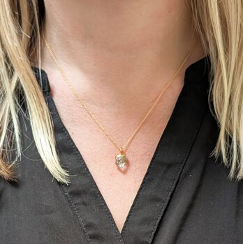 Herkimer Diamond Pendant Necklace, Gold, 3 of 6