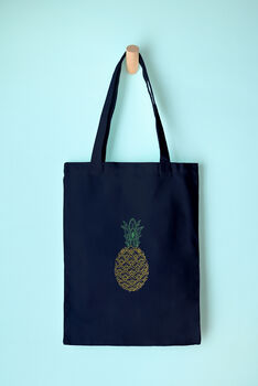 Pineapple Cotton Shoulder Bag Embroidery Kit, 4 of 5