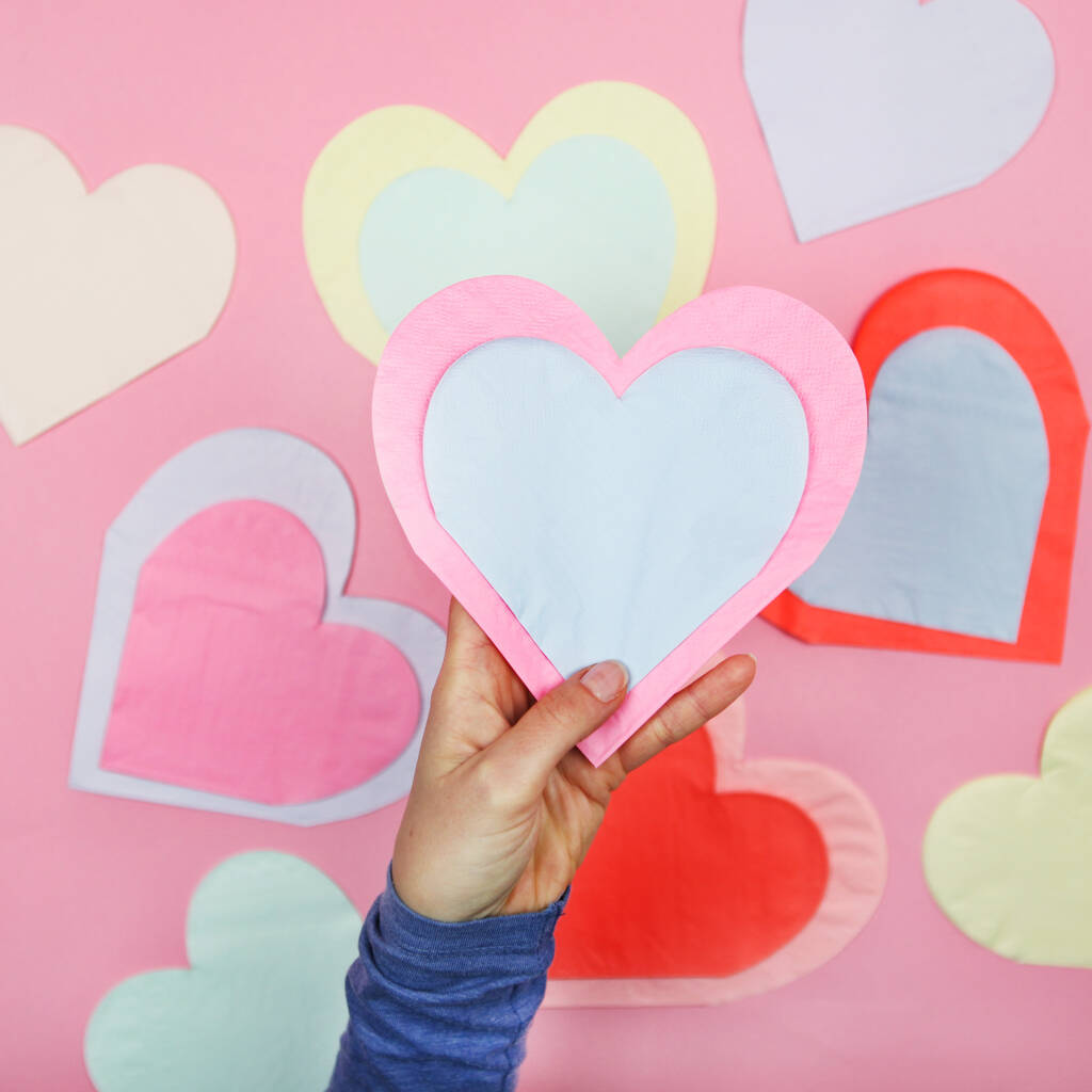 Heart Shaped Paper Napkins - Postbox Party