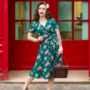 Peggy Dress In Palace Pansy 1940s Vintage Style, thumbnail 2 of 2