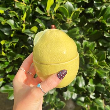 Candle In Lemon Shaped Pot With Lid, 2 of 6