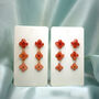 Red Pressed Flower Sterling Silver Stud Earrings, thumbnail 10 of 10