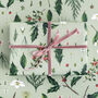 Luxury Botanical Christmas Wrapping Paper, Green Berry, thumbnail 1 of 5