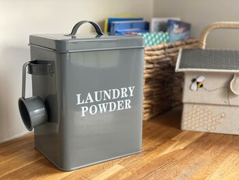 Laundry Powder Storage Tin In French Grey, 2 of 6