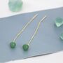 Sterling Silver Natural Jasper Jade Threader Earrings, thumbnail 6 of 10