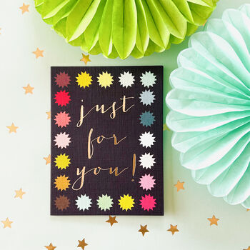 Mini Gold Foiled Just For You Card, 3 of 5