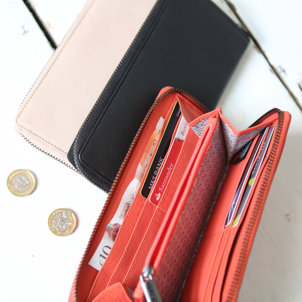 soft leather zip around ladies purse or wallet by berylune