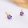 Amethyst Purple Crystal Stud Earrings, thumbnail 6 of 11