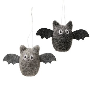 Spooky Felt Bat Hanging Decorations : Set Of Two, 3 of 4