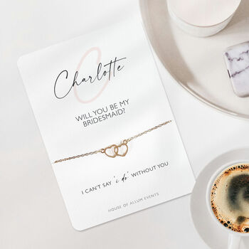 Personalised Bridesmaid Proposal Gift Will You Be My Bridesmaid Card Bracelet Gift, 9 of 9