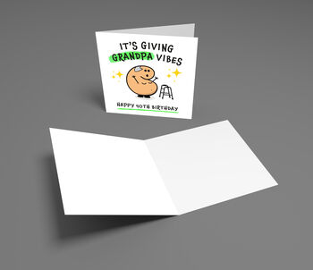 Funny 40th Birthday Card – It’s Giving Grandpa Vibes, 3 of 5