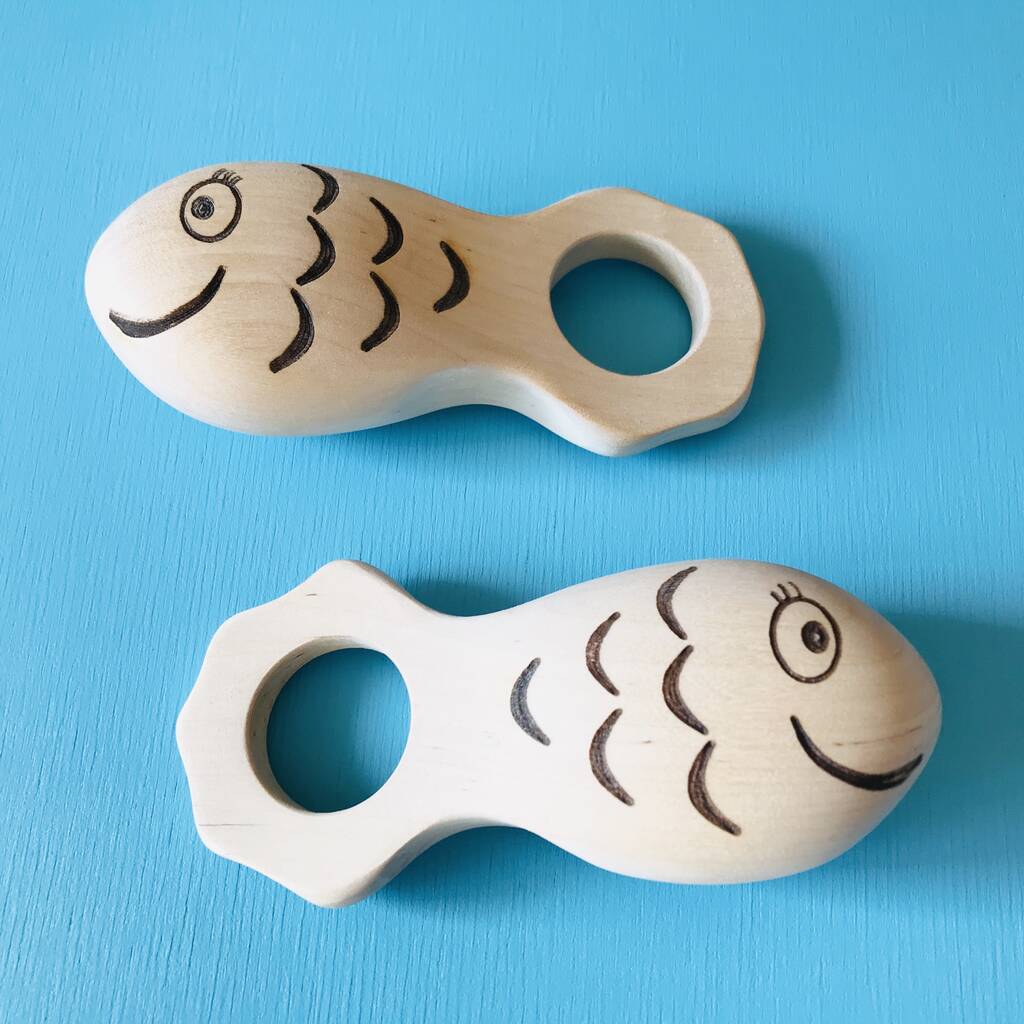 Wooden Baby Fish Rattle, 1 of 3