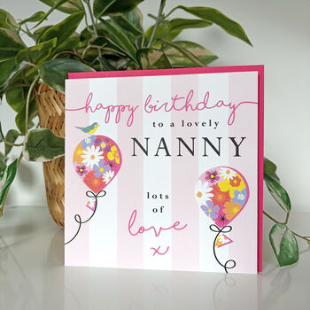 Blooming Balloon Nanny Birthday Card, 2 of 3