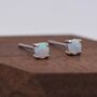 Minimalist White Opal Stud Earrings, thumbnail 2 of 10