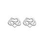 Sterling Silver Celtic Heart Stud Earrings, thumbnail 3 of 7