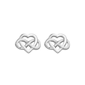 Sterling Silver Celtic Heart Stud Earrings, 3 of 7