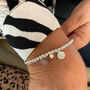 Sterling Silver Personalised Initial Disc Charm Stretch Bracelet, thumbnail 2 of 7