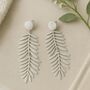 Statement Leaf Drop Earrings, thumbnail 1 of 5