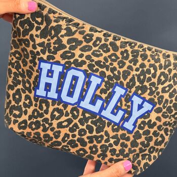 Personalised Slogan Leopard Print Makeup Bag, 3 of 3