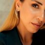 Beaded Pull Through Sterling Silver Earrings Gold, thumbnail 1 of 5