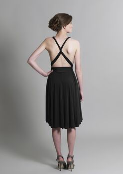 Black Multiway Knee Length Dress, 3 of 8