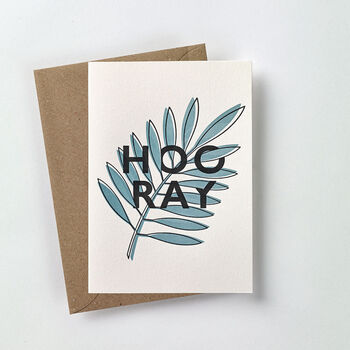 'Hooray' Botanical Letterpress Card, 2 of 3