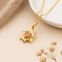 Personalised Daffodil Pendant In Gold Plated Silver – March Birth Flower, thumbnail 1 of 8